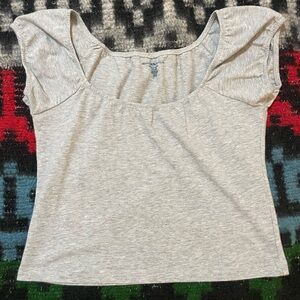 Brandy Melville Light Gray Short Sleeve Top